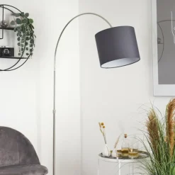 Lampes En Tissu-hofstein Lampadaire Tise Nickel mat, 1 lumière