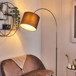 Lampes En Tissu-hofstein Lampadaire Tise Nickel mat, 1 lumière