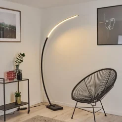 hofstein Lampadaire Tobillos LED Noir, 1 lumière