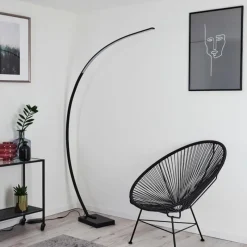 hofstein Lampadaire Tobillos LED Noir, 1 lumière