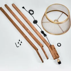 Luminaires Scandinaves-hofstein Lampadaire Tomaca Laiton, Écru, 1 lumière