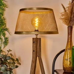 Luminaires Scandinaves-hofstein Lampadaire Tomaca Laiton, Écru, 1 lumière