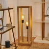 Style Boho-Chic-hofstein Lampadaire Torreglia Brun, Noir, 2 lumières