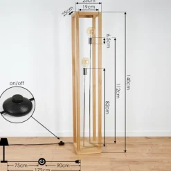 Luminaires Scandinaves-hofstein Lampadaire Torreglia Brun, 2 lumières