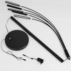 hofstein Lampadaire Totara LED Noir, 5 lumières