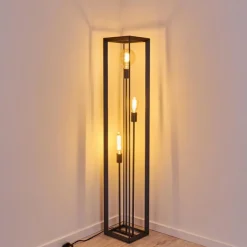 Lampes Vintages & Rétros-hofstein Lampadaire Traryd Noir, 3 lumières
