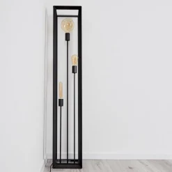 Lampes Vintages & Rétros-hofstein Lampadaire Traryd Noir, 3 lumières