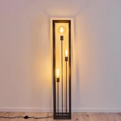 Lampes Vintages & Rétros-hofstein Lampadaire Traryd Noir, 3 lumières