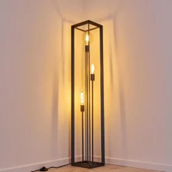 Lampes Vintages & Rétros-hofstein Lampadaire Traryd Noir, 3 lumières