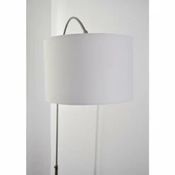 Lampes En Tissu-Luminaires Trio Lampadaire Trio 4611 Acier inoxydable, Nickel mat, 1 lumière