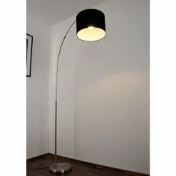 Lampes En Tissu-Luminaires Trio Lampadaire Trio 4611 Acier inoxydable, Nickel mat, 1 lumière