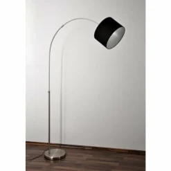 Lampes En Tissu-Luminaires Trio Lampadaire Trio 4611 Acier inoxydable, Nickel mat, 1 lumière