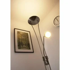 Luminaires Rustiques-Luminaires Trio Lampadaire Trio 4264 LED Chrome, Acier inoxydable, Nickel mat, 1 lumière