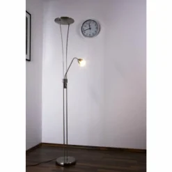 Luminaires Rustiques-Luminaires Trio Lampadaire Trio 4264 LED Chrome, Acier inoxydable, Nickel mat, 1 lumière