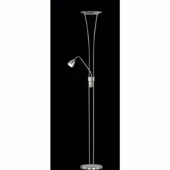 Luminaires Rustiques-Luminaires Trio Lampadaire Trio 4264 LED Chrome, Acier inoxydable, Nickel mat, 1 lumière