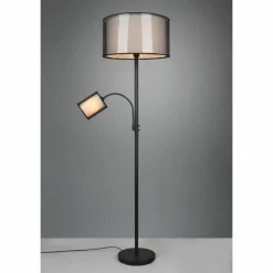 Lampes En Tissu-Luminaires Trio Lampadaire Trio Burton Noir, 2 lumières