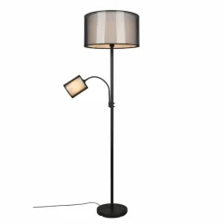 Lampes En Tissu-Luminaires Trio Lampadaire Trio Burton Noir, 2 lumières