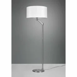 Lampes En Tissu-Luminaires Trio Lampadaire Trio Cassio Nickel mat, 1 lumière