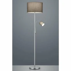 Lampes En Tissu-Luminaires Trio Lampadaire Trio HOTEL Nickel mat, 1 lumière