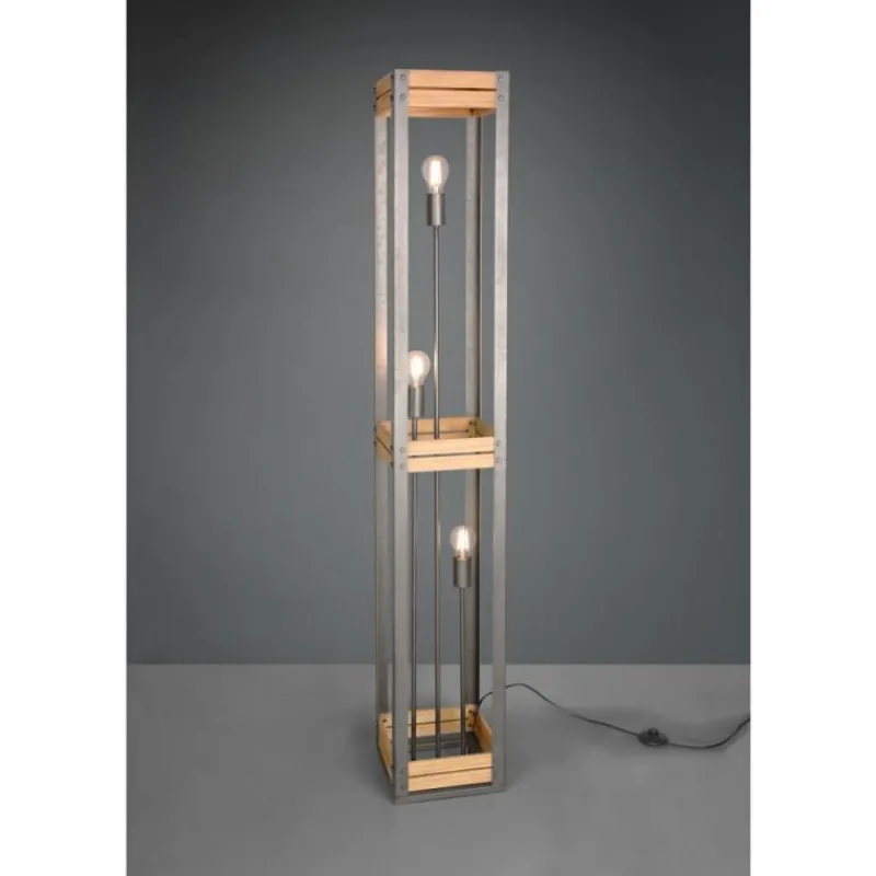 Lampes Vintages & Rétros-Luminaires Trio Lampadaire Trio Khan Brun foncé, Nickel mat, 3 lumières