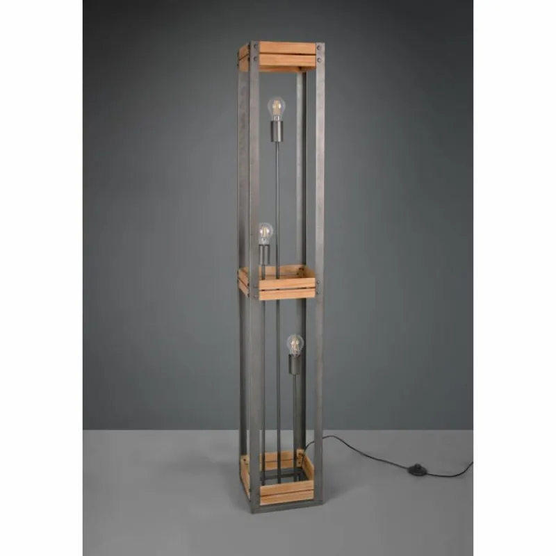 Lampes Vintages & Rétros-Luminaires Trio Lampadaire Trio Khan Brun foncé, Nickel mat, 3 lumières