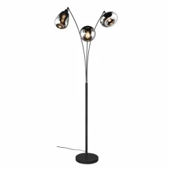 Suspension Verre Fumé-Luminaires Trio Lampadaire Trio Lumina Noir, 3 lumières