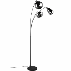 Suspension Verre Fumé-Luminaires Trio Lampadaire Trio Lumina Noir, 3 lumières
