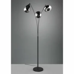 Suspension Verre Fumé-Luminaires Trio Lampadaire Trio Lumina Noir, 3 lumières