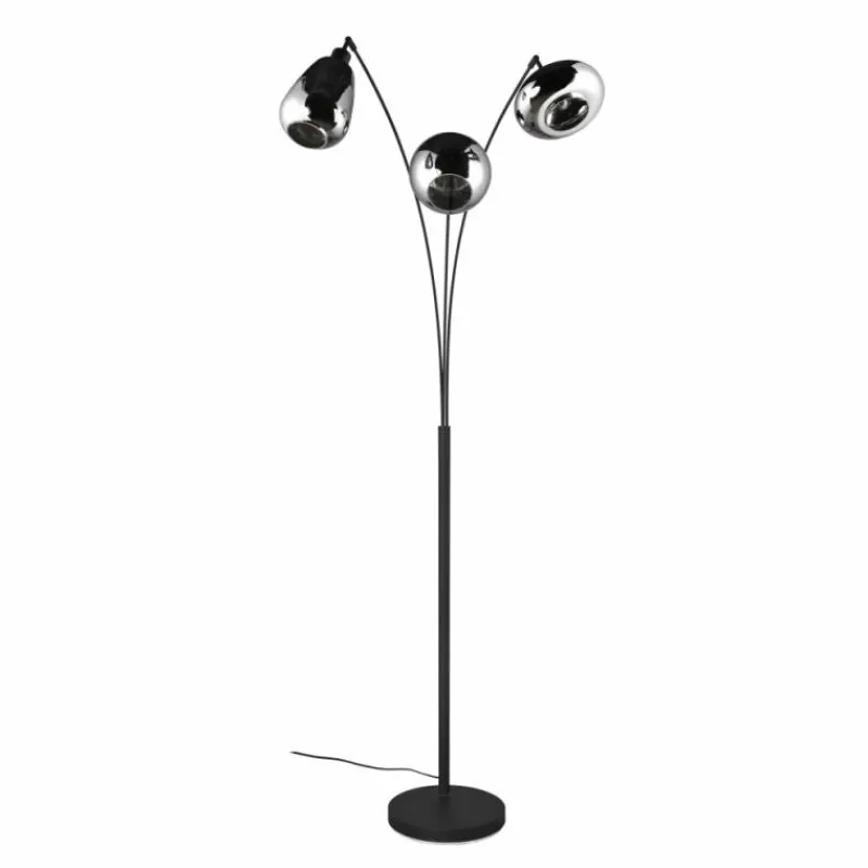 Suspension Verre Fumé-Luminaires Trio Lampadaire Trio Lumina Noir, 3 lumières