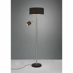 Lampes En Tissu-Luminaires Trio Lampadaire Trio Motel Nickel mat, 1 lumière