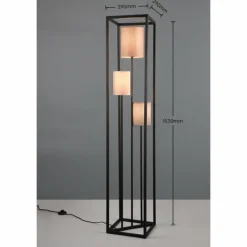 Luminaires Trio Lampadaire Trio Ross Noir, 3 lumières* Lampadaires Et Lampes Sur Pied