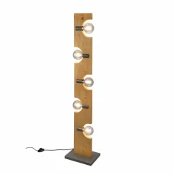 Lampes Vintages & Rétros-Luminaires Trio Lampadaire Trio Tailor Brun foncé, Écru, Nickel mat, 5 lumières