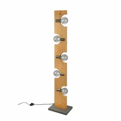 Lampes Vintages & Rétros-Luminaires Trio Lampadaire Trio Tailor Brun foncé, Écru, Nickel mat, 5 lumières