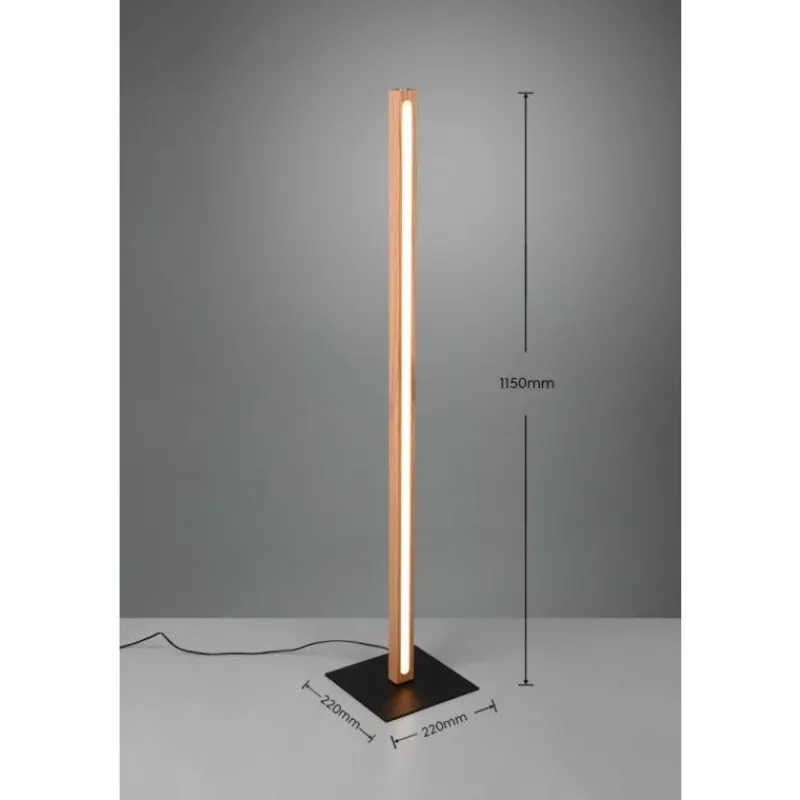 Lampes En Bois-Luminaires Trio Lampadaire Trio-Leuchten Bellari LED Bois clair, 1 lumière