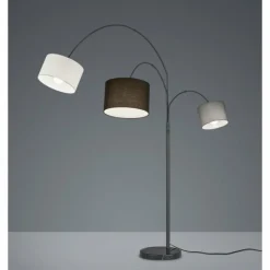 Lampes En Tissu-Luminaires Trio Lampadaire Trio-Leuchten Clark Noir, 3 lumières