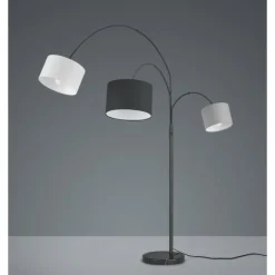 Lampes En Tissu-Luminaires Trio Lampadaire Trio-Leuchten Clark Noir, 3 lumières