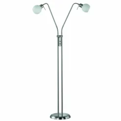 Luminaires Trio Lampadaire Trio-Leuchten Freddy LED Nickel mat, 2 lumières