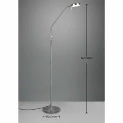Luminaires Trio Lampadaire Trio-Leuchten Monza LED Nickel mat, 1 lumière* Lampadaires Et Lampes Sur Pied