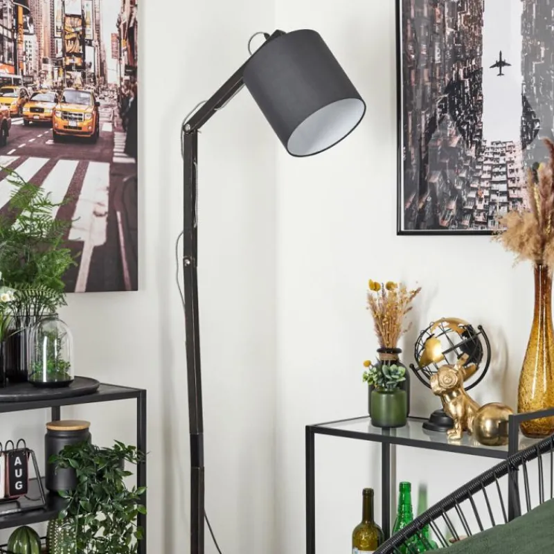 Lampes En Tissu-hofstein Lampadaire Tukchor Noir, 1 lumière
