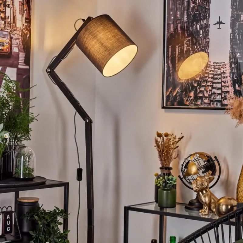 Lampes En Tissu-hofstein Lampadaire Tukchor Noir, 1 lumière