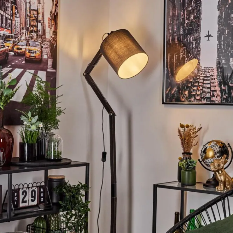 Lampes En Tissu-hofstein Lampadaire Tukchor Noir, 1 lumière