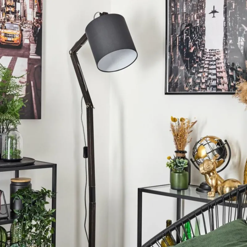 Lampes En Tissu-hofstein Lampadaire Tukchor Noir, 1 lumière