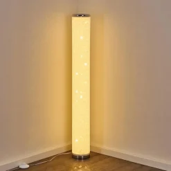 Lampes En Tissu-hofstein Lampadaire Tumba LED Blanc, 1 lumière, Télécommandes, Changeur de couleurs