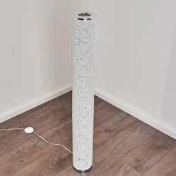 Lampes En Tissu-hofstein Lampadaire Tumba LED Blanc, 1 lumière, Télécommandes, Changeur de couleurs