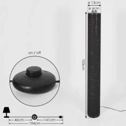 Lampes En Tissu-hofstein Lampadaire Tumba LED Noir, 1 lumière