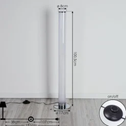 hofstein Lampadaire Tumurora LED Chrome, 1 lumière, Télécommandes