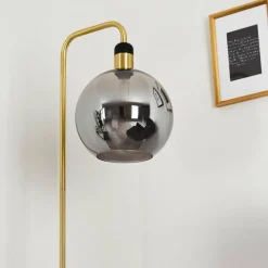 hofstein Lampadaire Tuvalu Laiton, Noir, 1 lumière