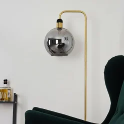 hofstein Lampadaire Tuvalu Laiton, Noir, 1 lumière