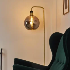 hofstein Lampadaire Tuvalu Laiton, Noir, 1 lumière