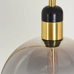 hofstein Lampadaire Tuvalu Laiton, Noir, 1 lumière